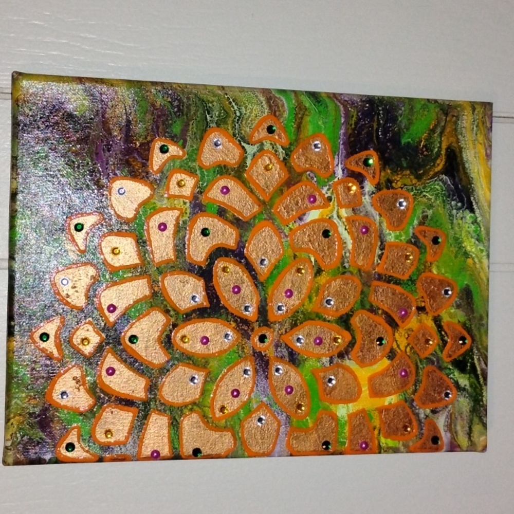 Hand painted/ poured canvas
